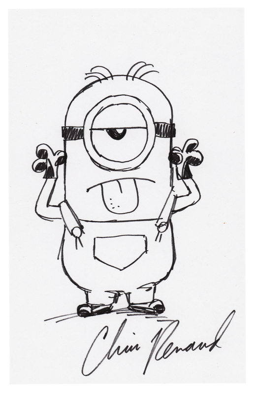 Lot 419 Chris Renaud Signed Original Sketch of a Minion