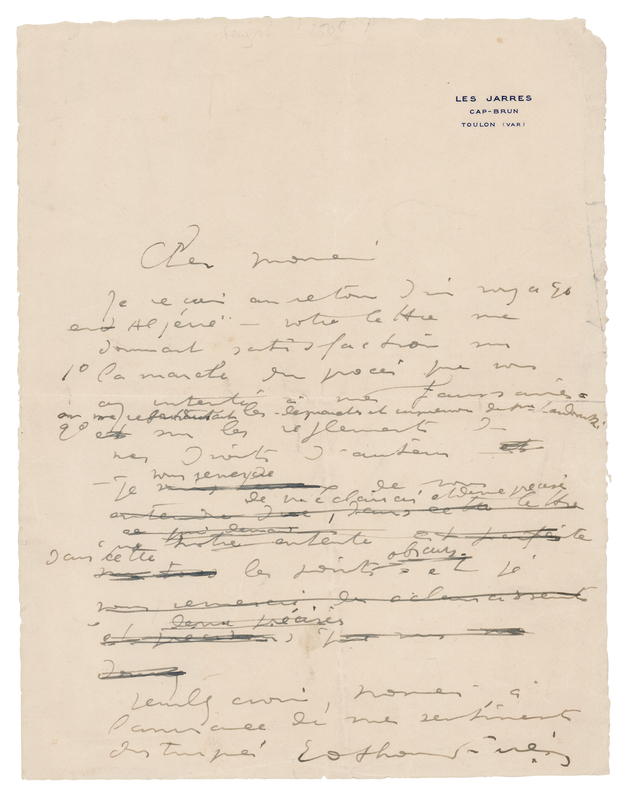 Lot 323 Othon Friesz Autograph Letter Signed