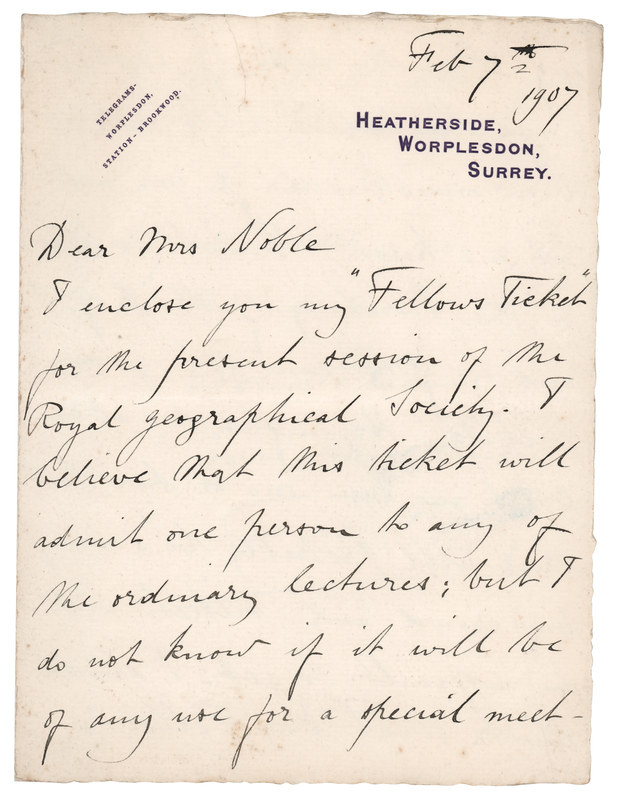 Lot 219 Frederick Selous Autograph Letter Signed