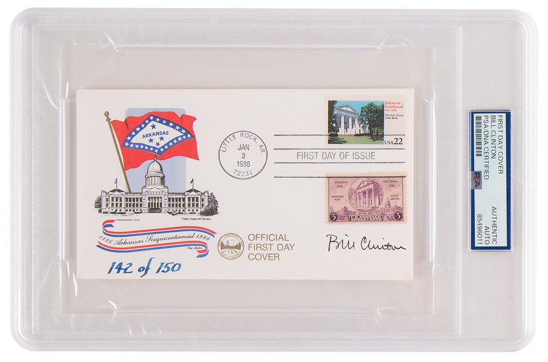Lot 34 Bill Clinton Signed First Day Cover (Ltd. Ed. #142/150)