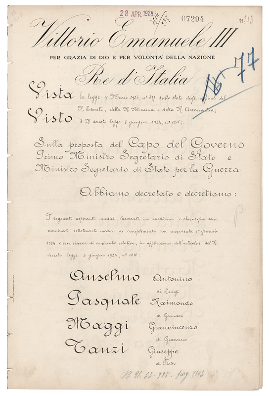 Lot 200 Benito Mussolini and Vittorio Emanuele III Document Signed