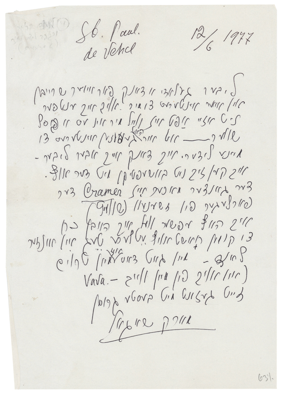 Lot 322 Marc Chagall Autograph Letter Signed