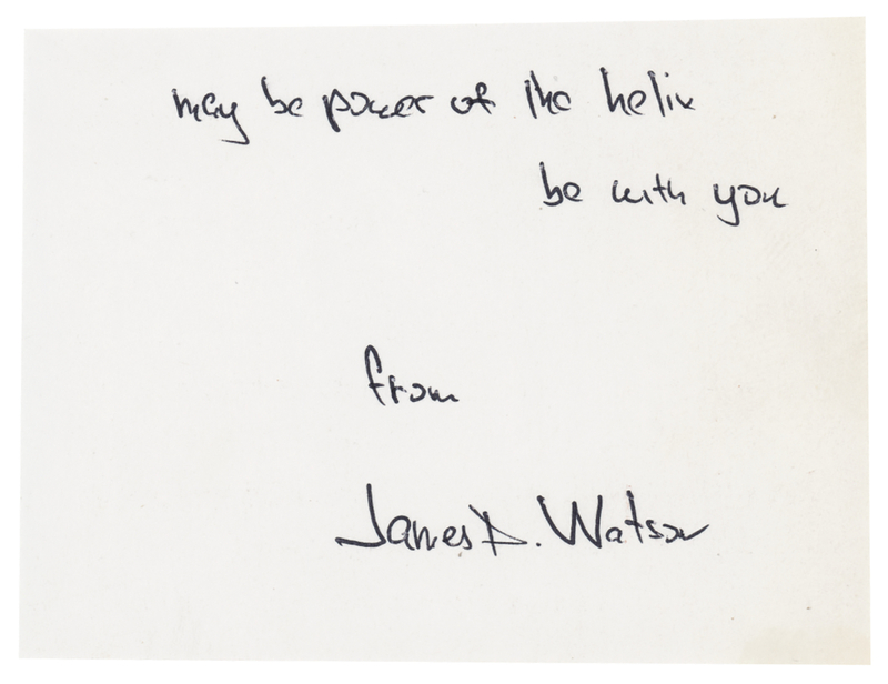 Lot 167 DNA: James D. Watson Autograph Quotation Signed: 