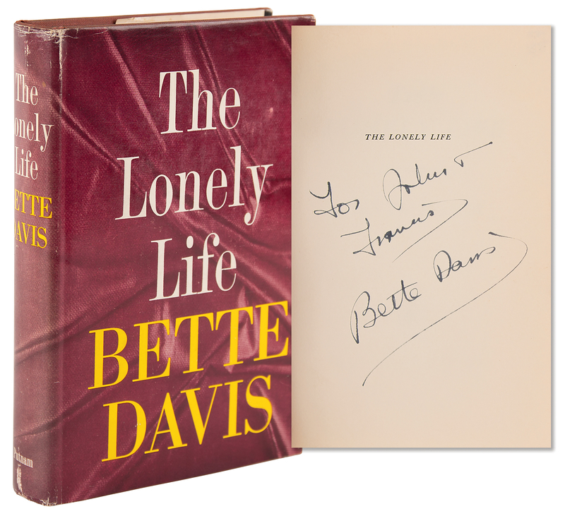 Lot 830 Bette Davis Signed Book - The Lonely Life