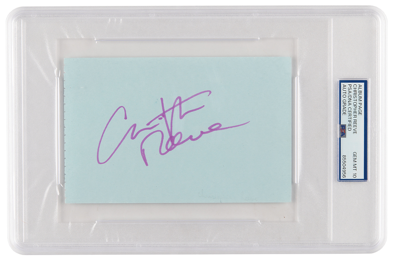 Lot 886 Christopher Reeve Signature - PSA GEM MINT 10