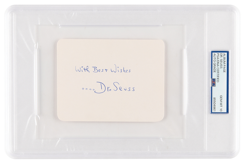 Lot 686 Dr. Seuss Signature - PSA GEM MINT 10