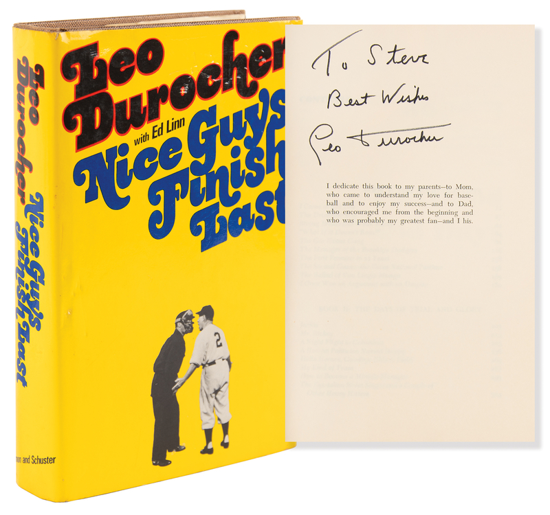 Lot 921 Leo Durocher Signed Book - Nice Guys Finish Last