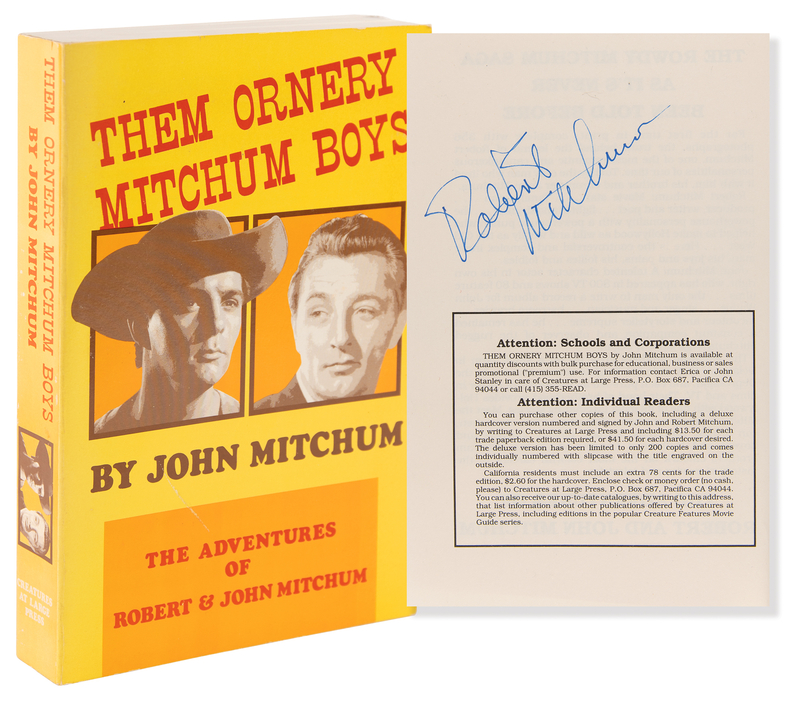 Lot 875 Robert Mitchum Signed Book - Them Ornery Mitchum Boys