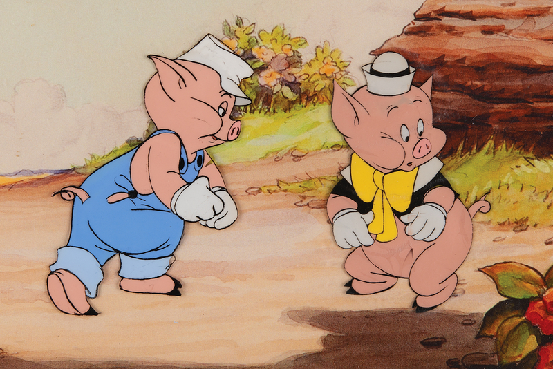 Lot 488 Practical Pig and Fifer Pig production cels from Walt Disney's Wonderful World of Color
