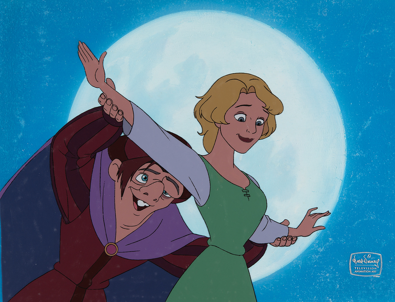 Lot 506 Quasimodo and Madellaine production key master background set-up from The Hunchback of Notre Dame II