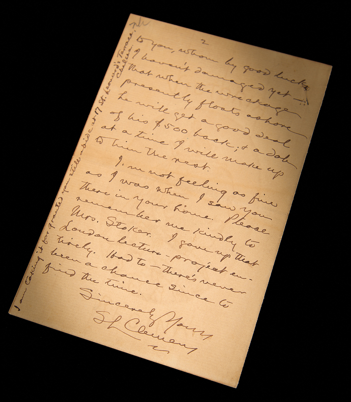Lot 578 Samuel L. Clemens Autograph Letter Signed to Dracula Author Bram Stoker: 