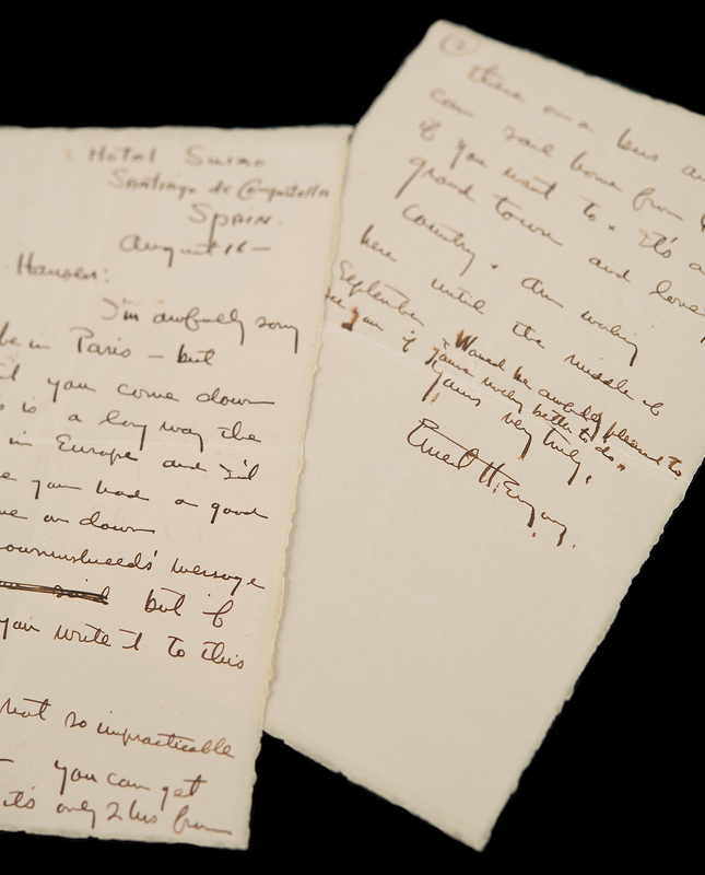 Lot 594 Ernest Hemingway Autograph Letter Signed from Santiago de Campostella, Spain: 