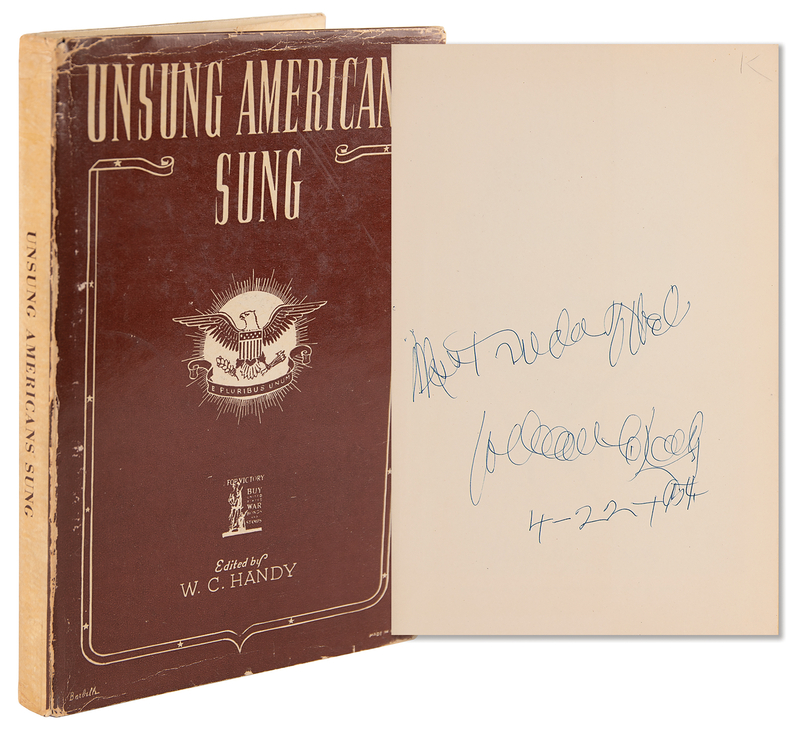 Lot 740 W. C. Handy Signed Book - Unsung Americans Sung
