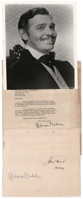 Lot 840 Clark Gable (2) Document Signatures