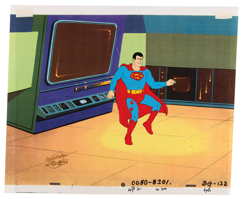 Lot 541 Superman production cel from Super Friends: The Legendary Super Powers Show