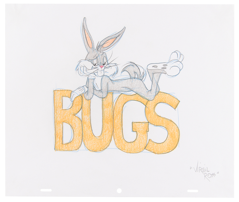 Lot 524 Virgil Ross Signed Original Drawing of Bugs Bunny
