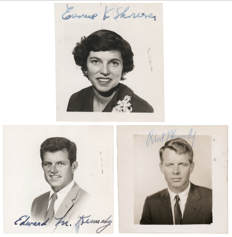Lot 183 Kennedy Family (3) Signed Photographs - Robert, Ted, and Eunice Kennedy