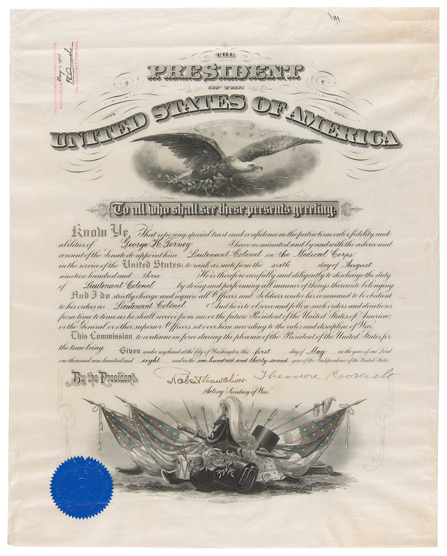 Lot 96 Theodore Roosevelt Document Signed as President