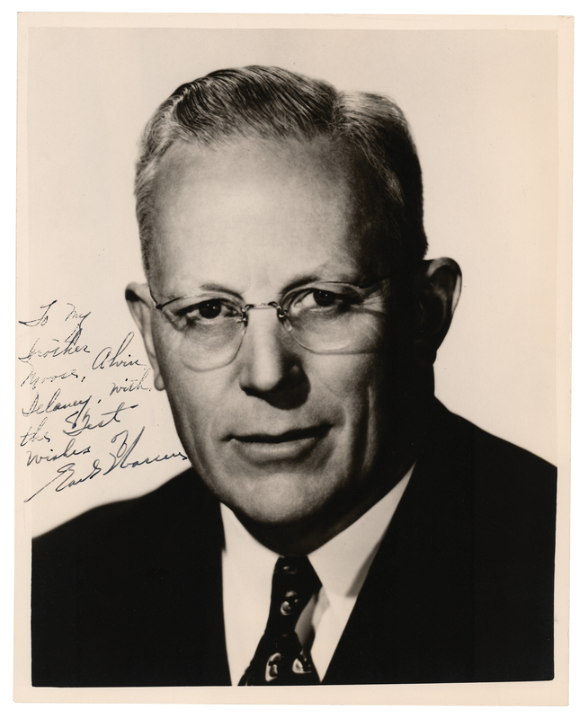 Lot 229 Earl Warren Signed Photograph
