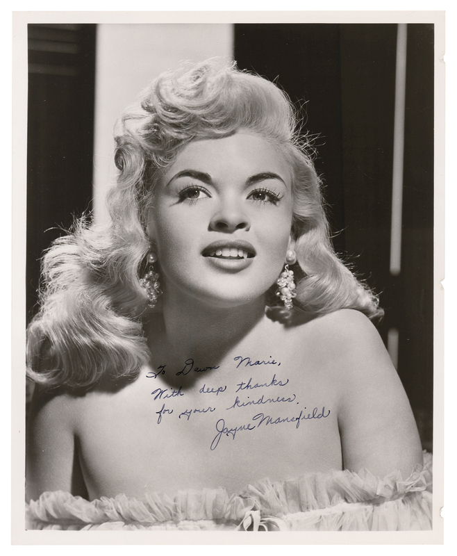 Lot 870 Jayne Mansfield Signed Photograph