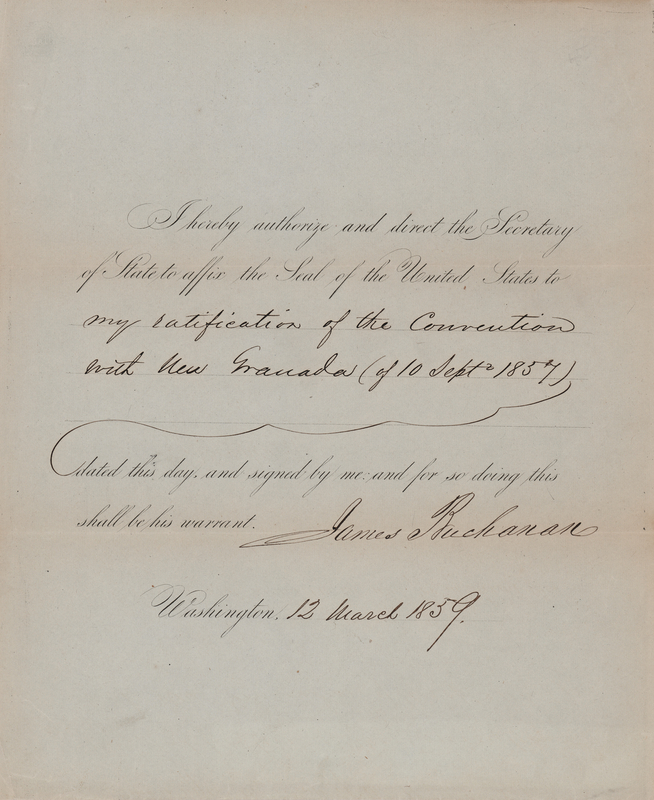 Lot 22 James Buchanan Document Signed as President for a 