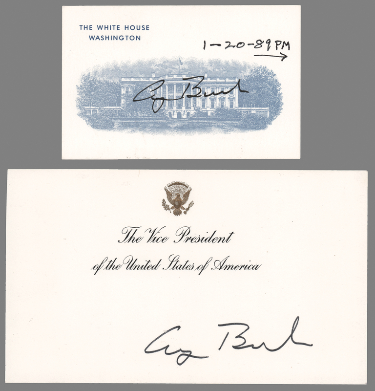 Lot 24 George Bush (2) Signed Cards