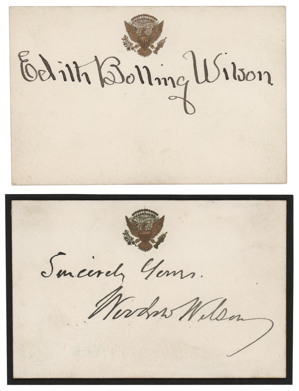 Lot 114 Woodrow and Edith Bolling Wilson Signatures