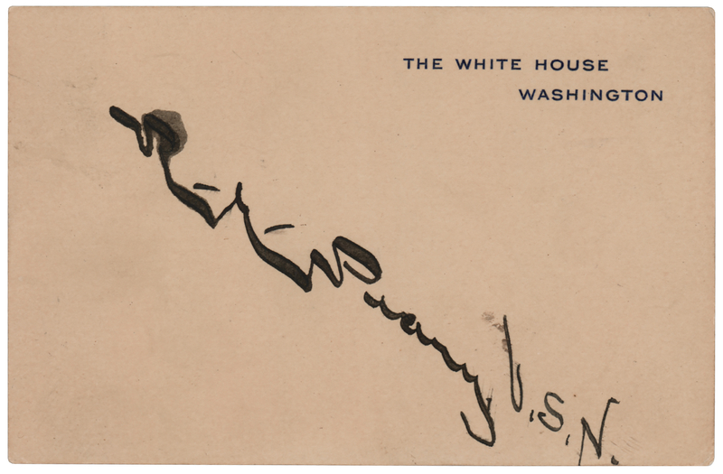 Lot 206 Robert E. Peary Signed White House Card