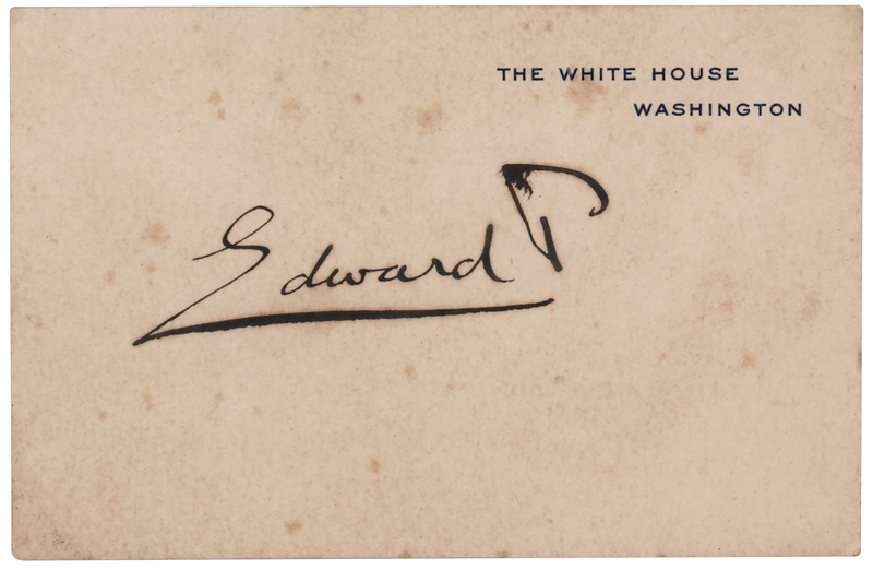 Lot 185 King Edward VIII Signed White House Card