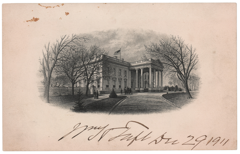 Lot 101 William H. Taft Signed White House Engraving as President