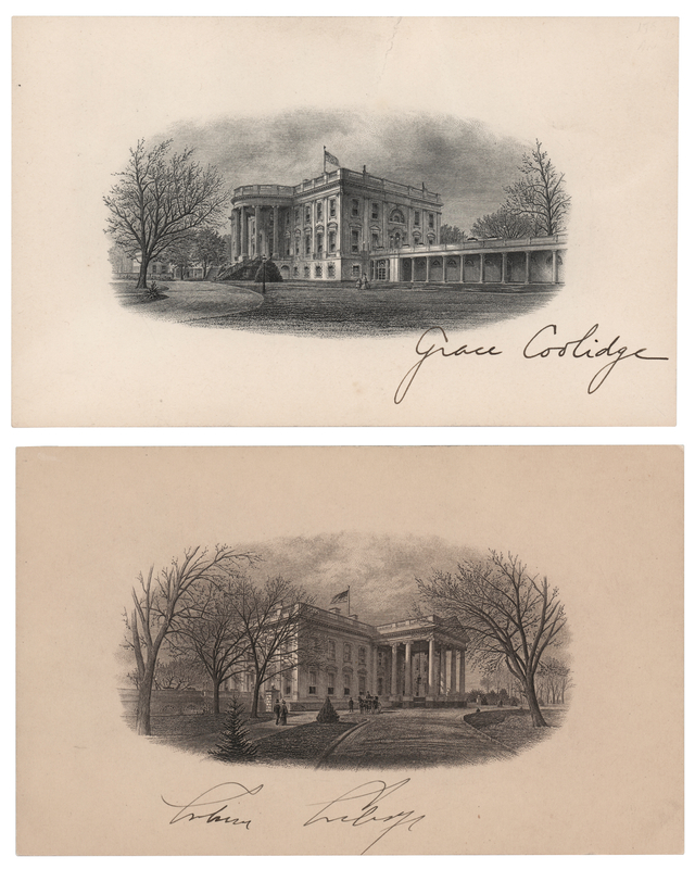 Lot 40 Calvin and Grace Coolidge (2) Signed White House Engravings
