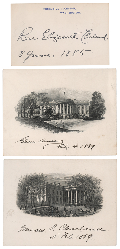 Lot 33 Grover, Frances, and Rose Cleveland (3) Items Signed as President, First Lady, and Acting First Lady