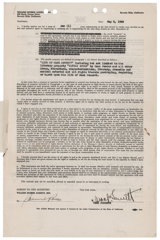 Lot 889 Mack Sennett Twice-Signed Document