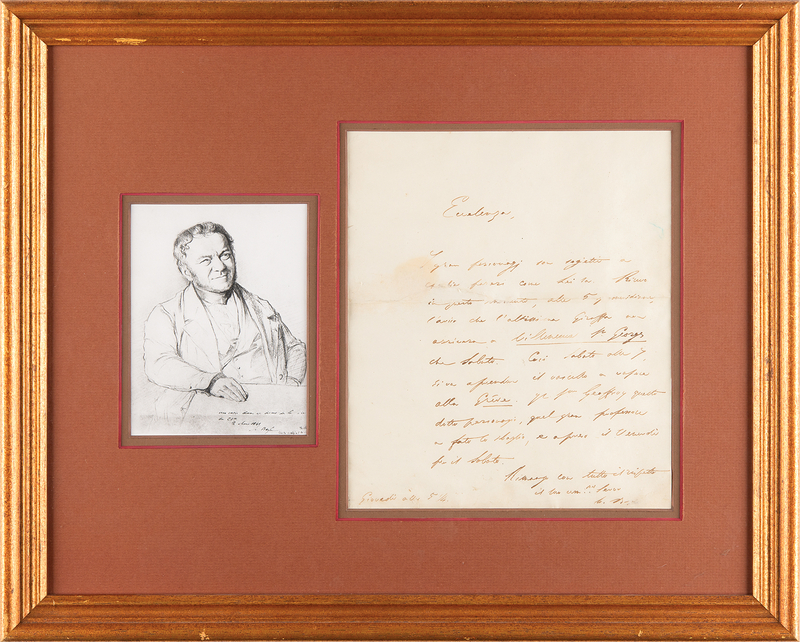 Lot 607 Stendhal Autograph Letter Signed on the French King's Giraffe