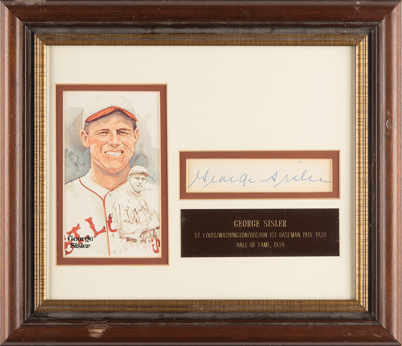 Lot 933 George Sisler Signature