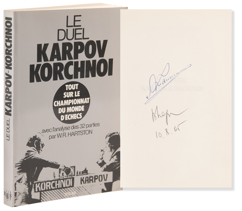Lot 918 Chess: Anatoly Karpov and Viktor Korchnoi Signed Book