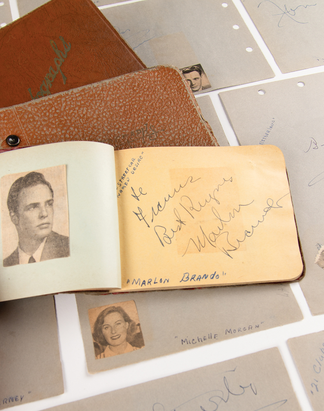 Lot 801 Actors and Actresses Collection of (175+) Signatures, Including Marlon Brando, Elizabeth Taylor, Bela Lugosi, Montgomery Clift, Peter Lorre, and More