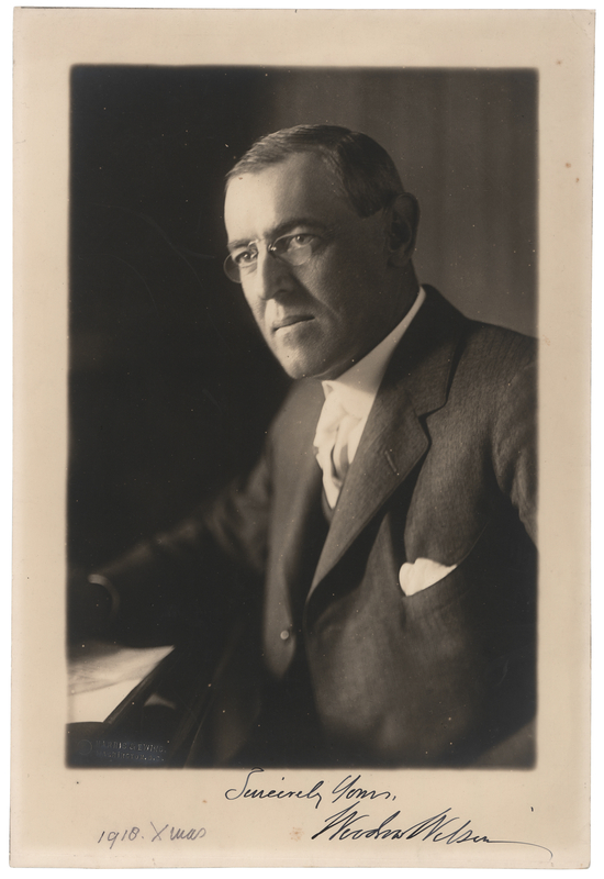 Lot 112 Woodrow Wilson Signed Photograph by Harris & Ewing