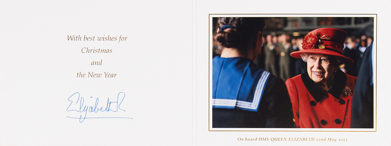 Lot 215 Queen Elizabeth II Signed Christmas Card (2021)