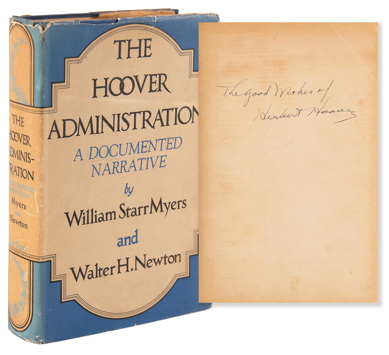 Lot 70 Herbert Hoover Signed Book - The Hoover Administration: A Documented Narrative