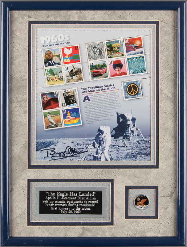 Lot 297 Buzz Aldrin Signed Stamp Sheet