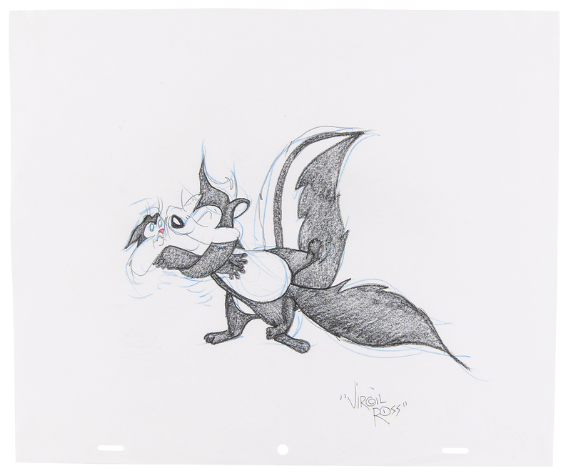 Lot 527 Virgil Ross Signed Original Drawing of Pepe Le Pew