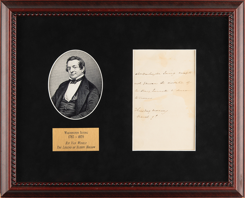 Lot 666 Washington Irving Autograph Letter Signed