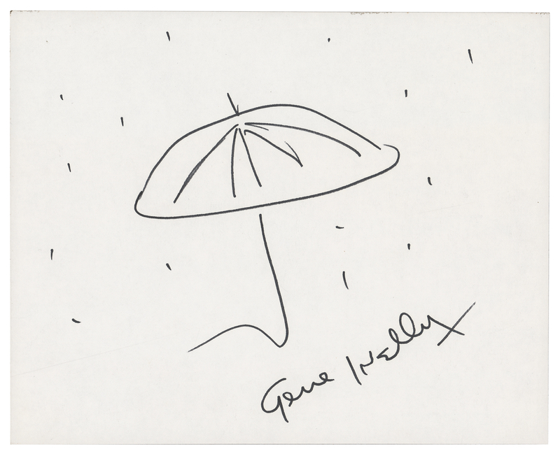 Lot 864 Gene Kelly Original 'Rain and Umbrella' Sketch