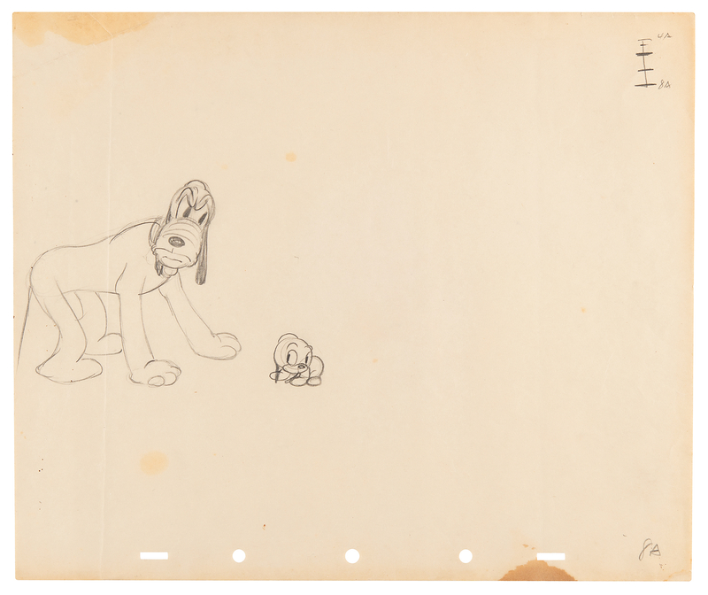 Lot 442 Pluto and pup production drawing from Pluto's Quin-puplets