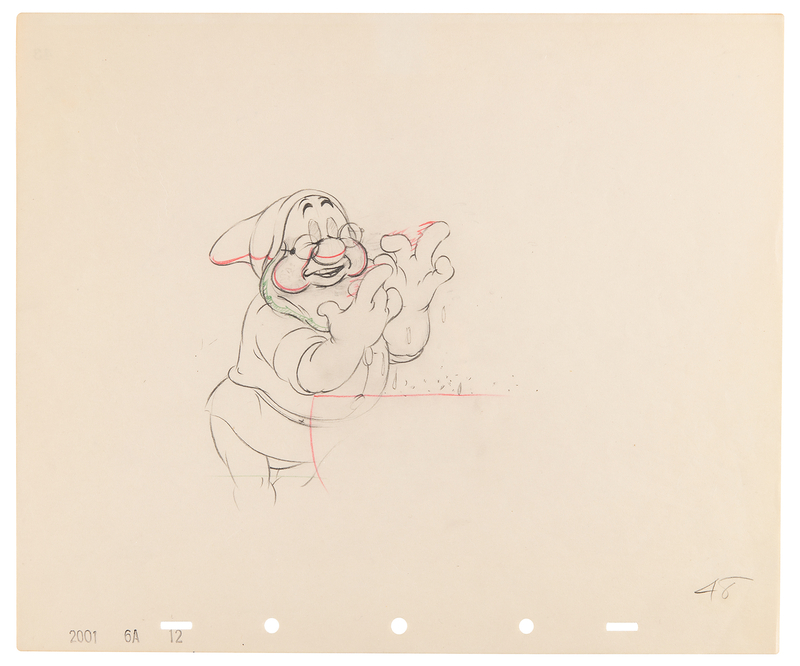 Lot 444 Doc production drawing from Snow White and the Seven Dwarfs