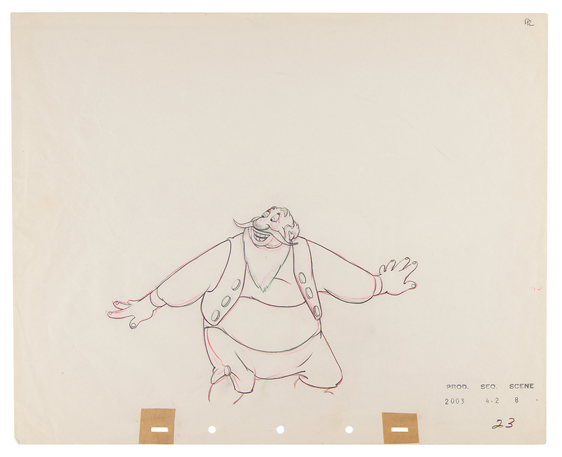 Lot 465 Stromboli production drawing from Pinocchio