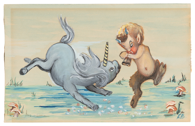 Lot 361 James Bodrero concept painting for the 'Pastoral Symphony' segment of Fantasia