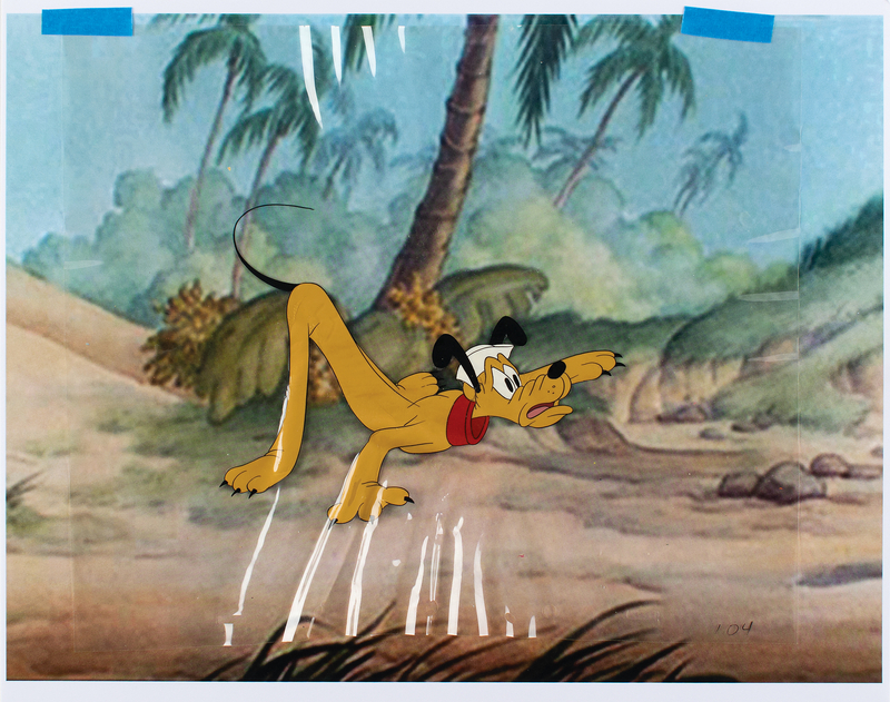 Lot 438 Pluto production cel from an early Disney cartoon