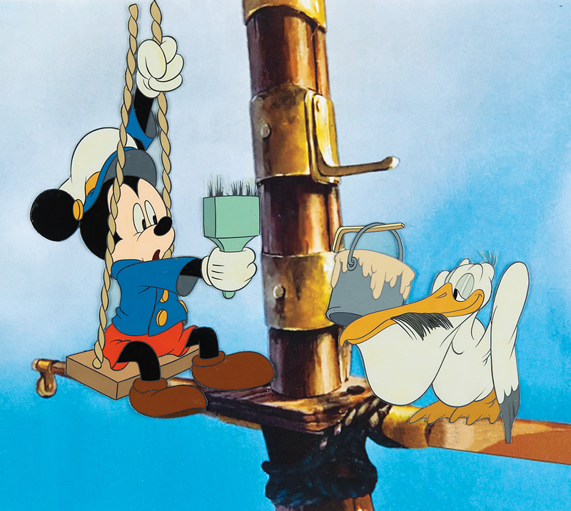 Lot 369 Mickey Mouse and pelican production cels from Tugboat Mickey